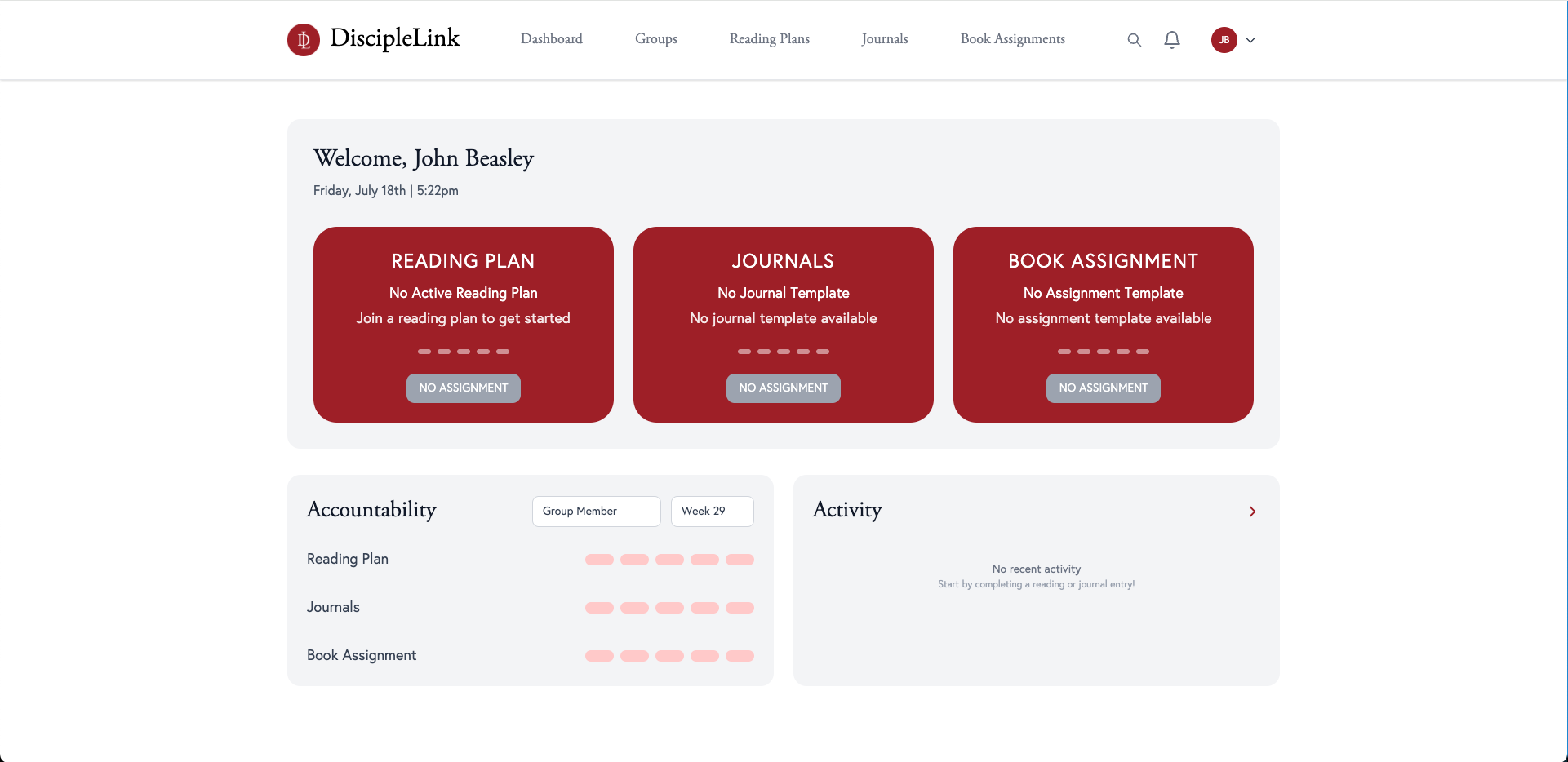 DiscipleLink Dashboard